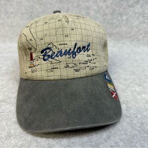 Beaufort Hat Beige Strapback Map Travel‎ Town Ballcap Classic Casual Capsmith